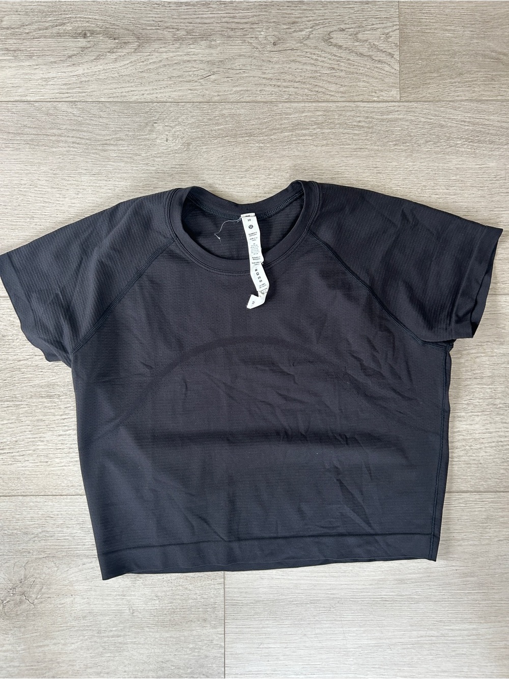 lululemon athletica Black Short Sleeve Crop Top